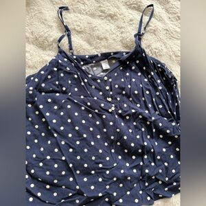 Old Navy Navy Blue Polka Dot Tank Top